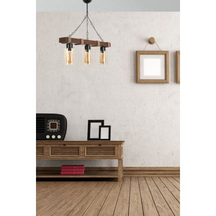 JASMIN láncos csillár 3xE27/40W/230V barna/bézs