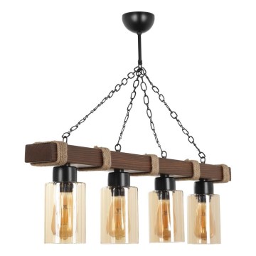 JASMIN láncos csillár 4xE27/40W/230V barna/bézs