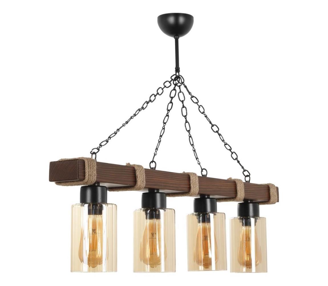 JASMIN láncos csillár 4xE27/40W/230V barna/bézs 534LUN3371