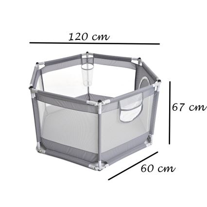 Játékkarám 120 cm szürke