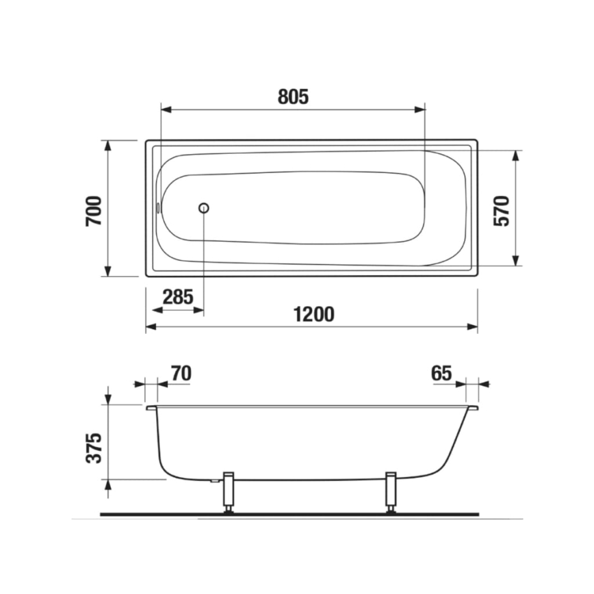 JIKA H2340200000001 - RIGA kád 120x70 acél/fehér