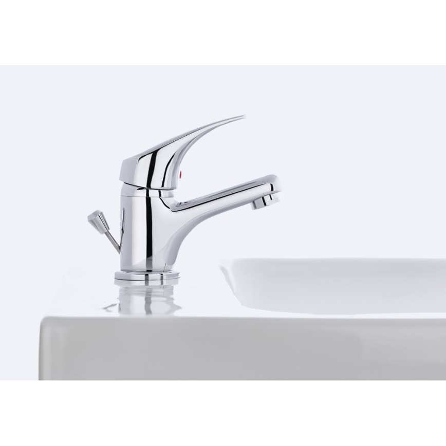 JIKA H3111N10041111 - Mosdó csaptelep + túlfolyós leeresztő TALAS 12,3 cm fényes króm