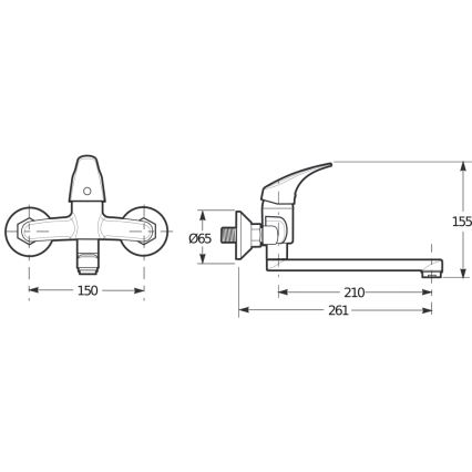 JIKA H3111N70042301 - TALAS mosdó csaptelep 15,5 cm fényes króm