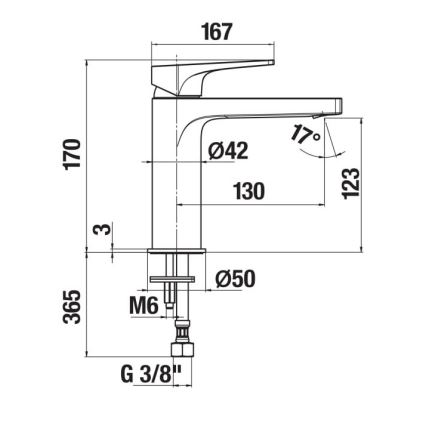 JIKA H3111X10041201 - CUBITO mosdó csaptelep 17 cm, fényes króm