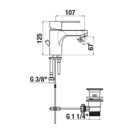 JIKA H3111Z10041111 - Mosdó csaptelep + túlfolyós leeresztő LYRA 12,5 cm fényes króm