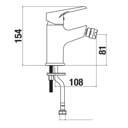 JIKA H3411W10041101 - CUBE bidé csaptelep 15,4 cm fényes króm