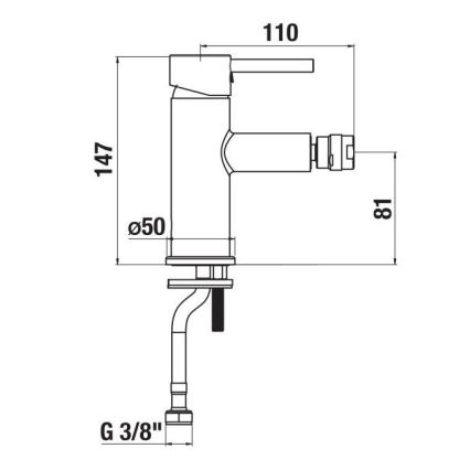 JIKA H3412F17161101 - MIO bidé csaptelep 14,7 cm matt fekete