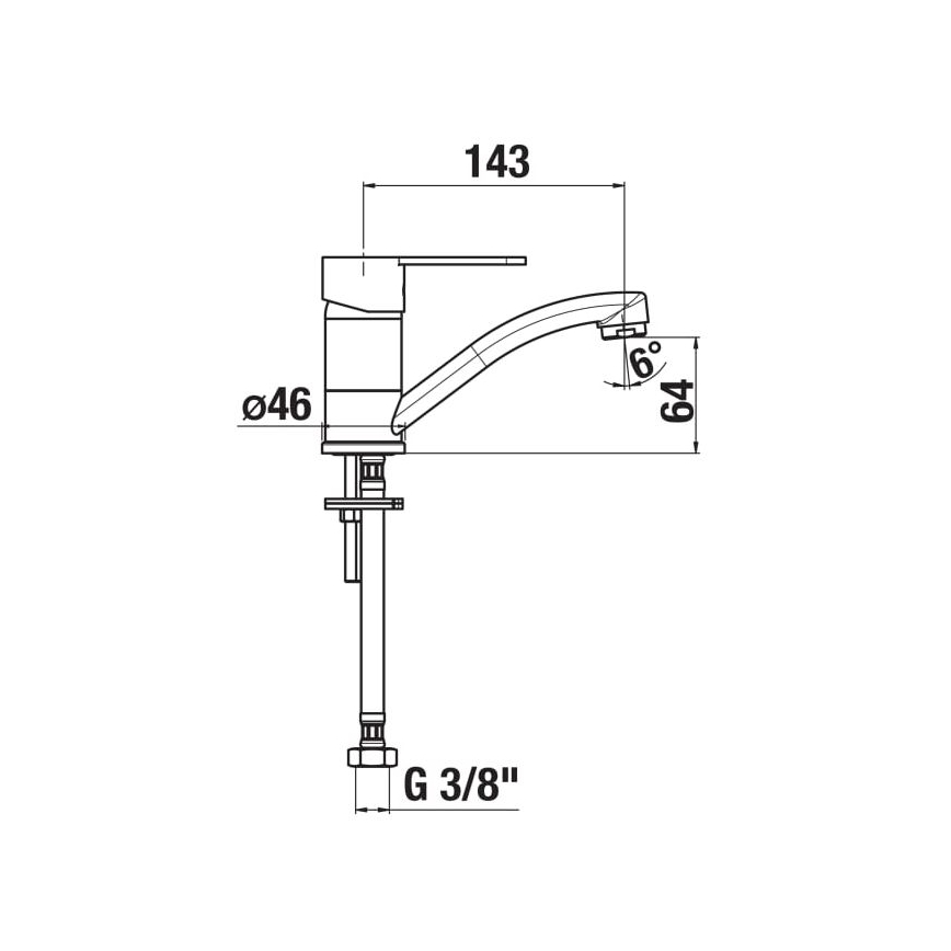JIKA H3511Z10042201 - LYRA mosogató csaptelep 14,3 cm fényes króm