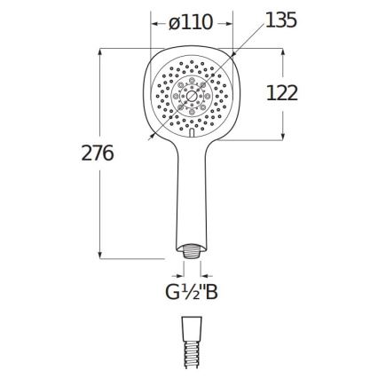 JIKA H3611X20044711 - CUBITO kézi zuhany, fényes króm