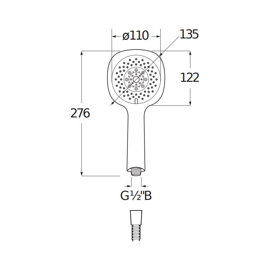JIKA H3611X20044711 - CUBITO kézi zuhany, fényes króm