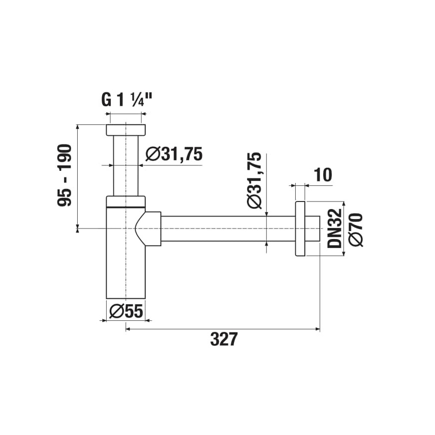 JIKA H3741R00040001 - Kerek mosdószifon RIO, fényes króm