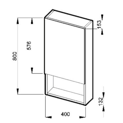 JIKA H4532210383041 - LYRA tükrös szekrény polccal, 80x40 cm, fehér