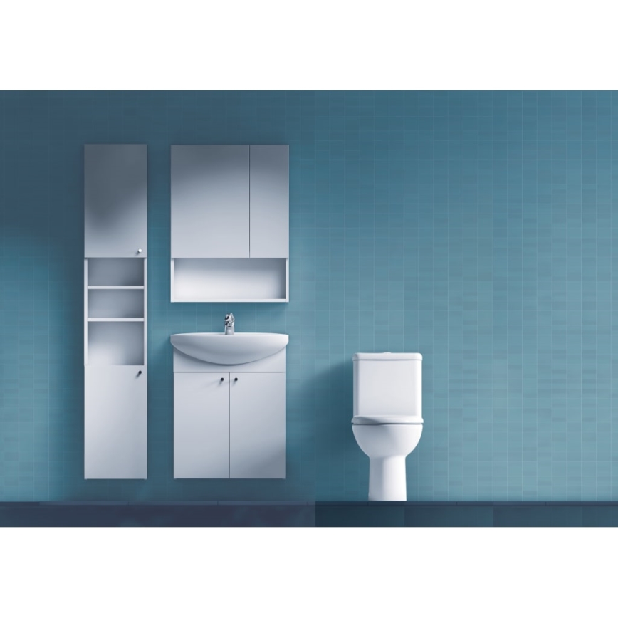 JIKA H4532410383041 - LYRA tükrös szekrény polccal, 80x60 cm, fehér