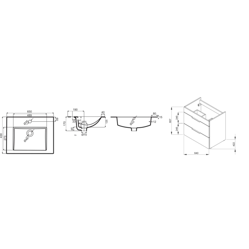 JIKA H4536021763001 - CUBE mosdós fürdőszobai szekrény 60,7x65 cm, fehér