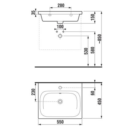 JIKA H8127120001041 - Függesztett mosdó MIO 55x45 cm kerámia/fehér