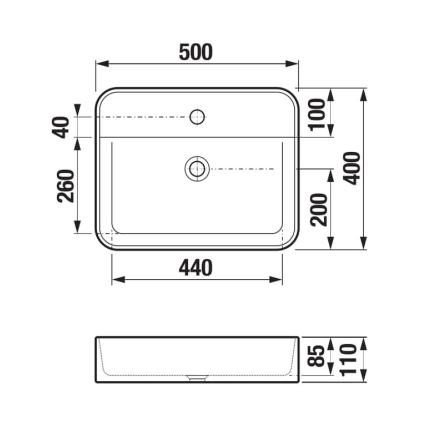 JIKA H8183620001111 - ASTRA 50x40 cm-es kerámia mosdó pultba, fehér