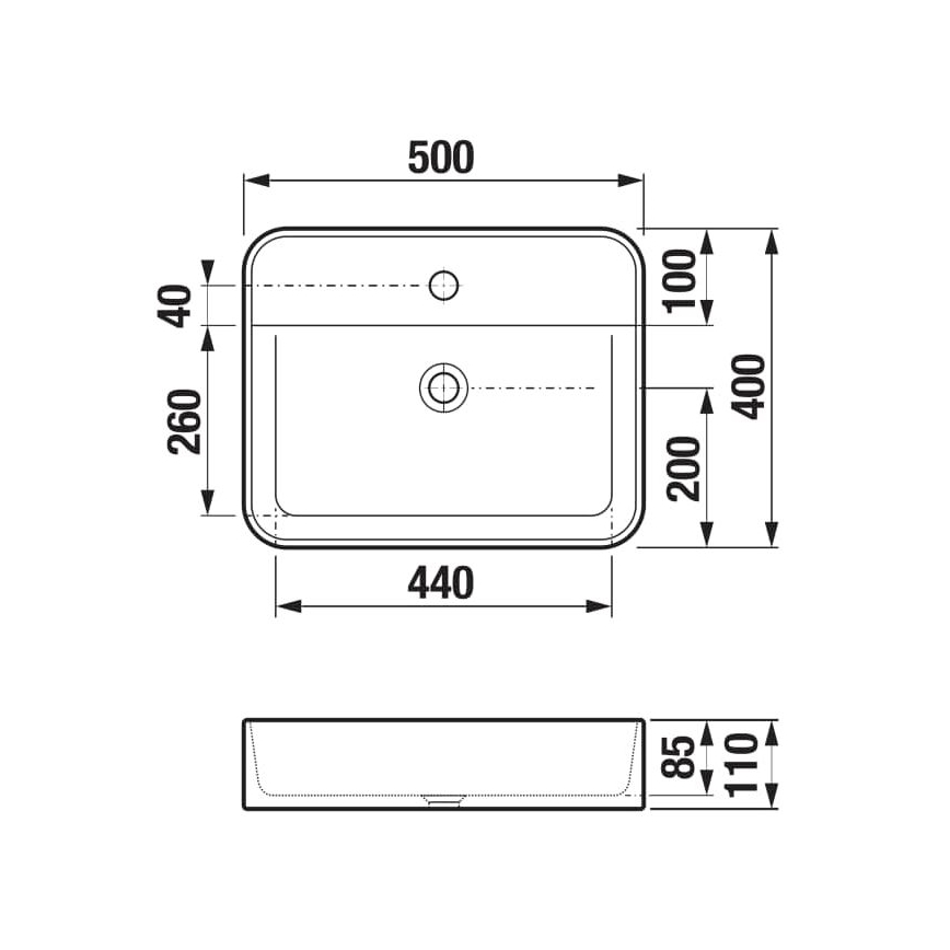 JIKA H8183620001111 - ASTRA 50x40 cm-es kerámia mosdó pultba, fehér