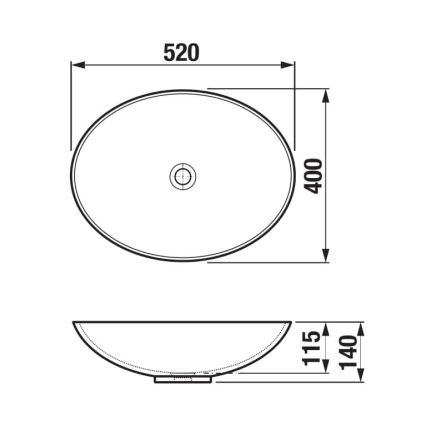 JIKA H8183640001121 - ASTRA 52x40 cm kerámia mosdó asztalra szerelhető, fehér