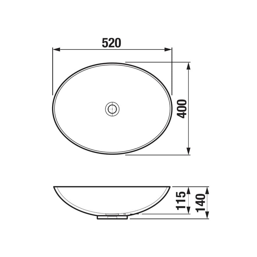 JIKA H8183640001121 - ASTRA 52x40 cm kerámia mosdó asztalra szerelhető, fehér
