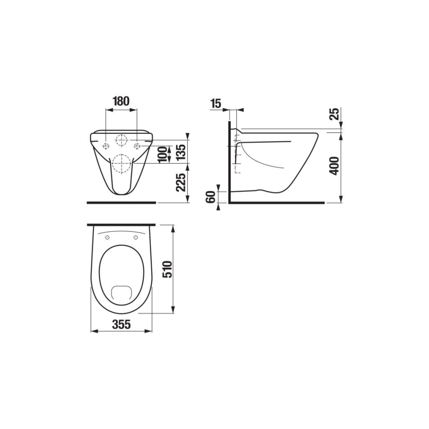 JIKA H8202280000001 - Függesztett WC PROFI kerámia/fehér
