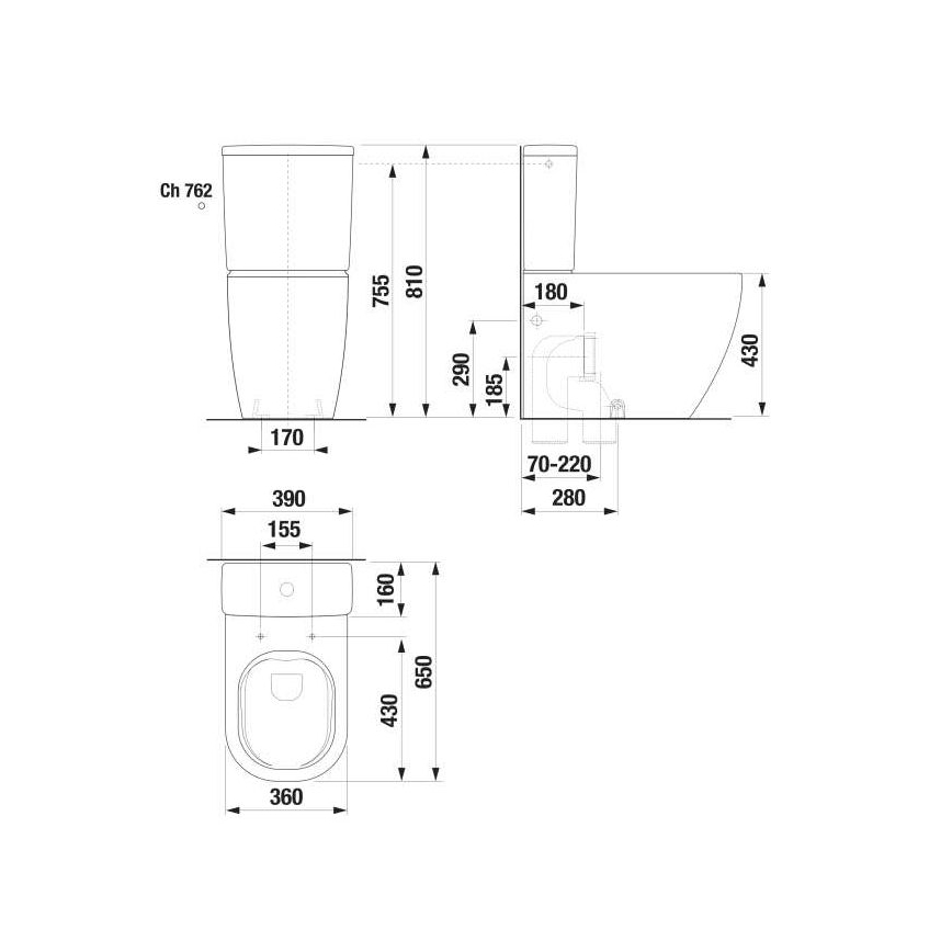 JIKA H8267160000001 - MIO WC-kagyló, kerámia/fehér
