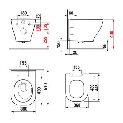 JIKA H8666180000001 - Függesztett WC DEEP kerámia/fehér + SoftClose DEEP duroplast/fehér WC-ülőke