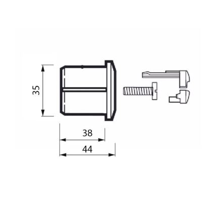 JIKA H8913630000001 - DUAL LYRA/DEEP öblítőgomb, fényes króm