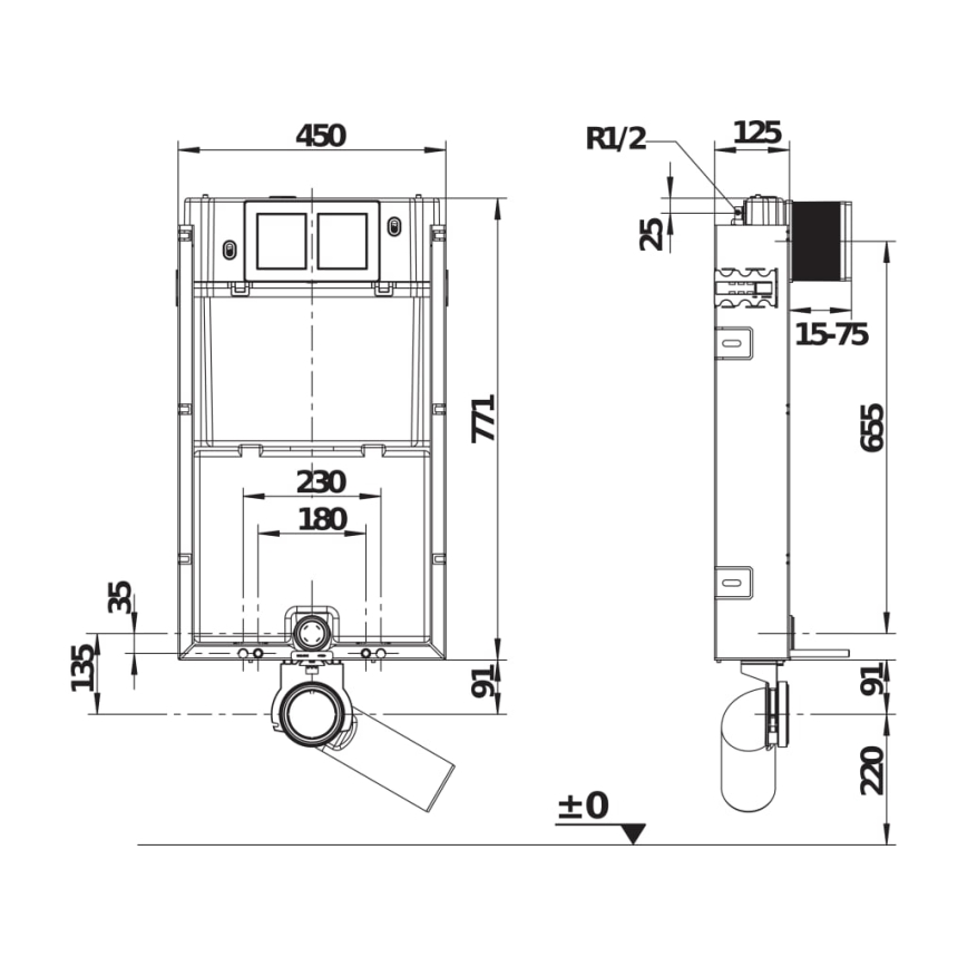 JIKA H8956510000001 - Beépíthető modul fali WC-hez