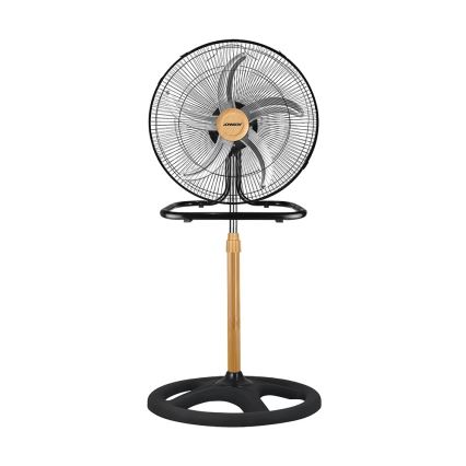 JOHNSON - Állványos ventilátor 3 az 1-ben WOOD 80W/230V 130 cm fekete/bézs