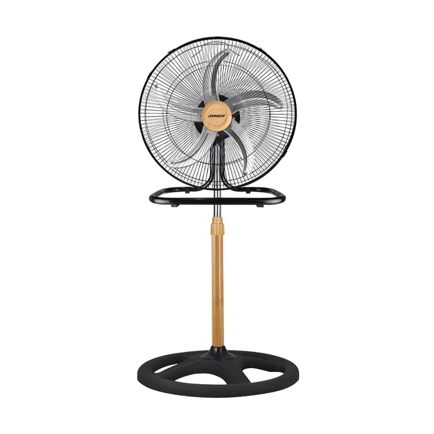 JOHNSON - Állványos ventilátor 3 az 1-ben WOOD 80W/230V 130 cm fekete/bézs