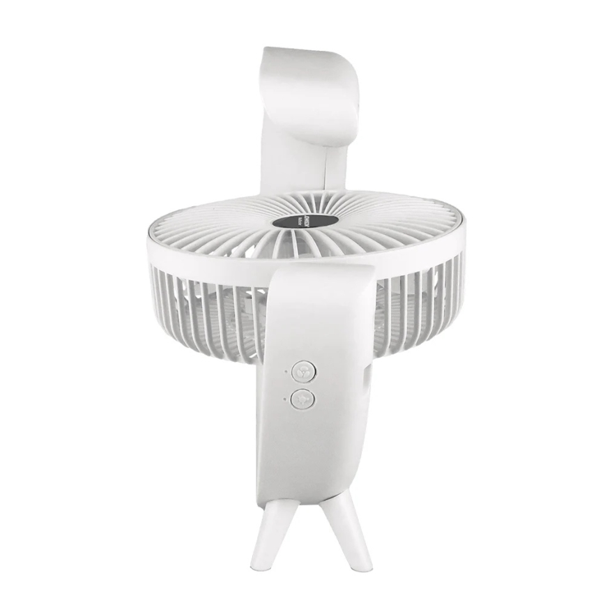 JOHNSON - RGB LED újratölthető asztali ventilátor, többszínű LED/5 W/3,7 V/1200 mAh, átm. 14 cm, fehér