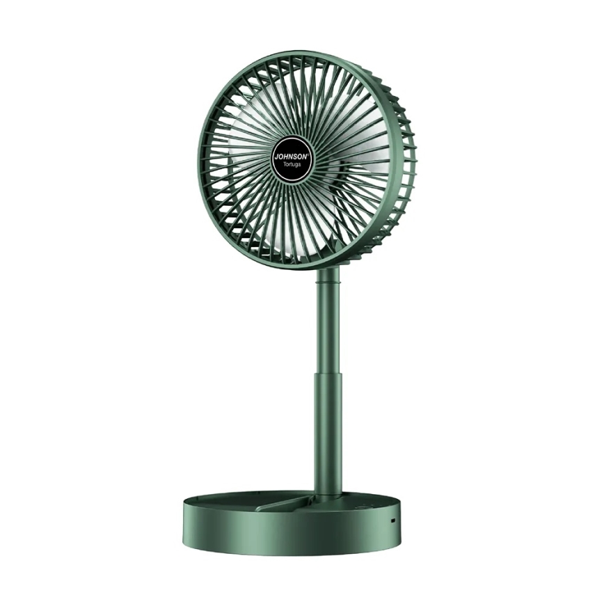 JOHNSON - TORTUGA újratölthető asztali ventilátor 5W/3,7V 1200 mAh átmérő 16,5 cm zöld