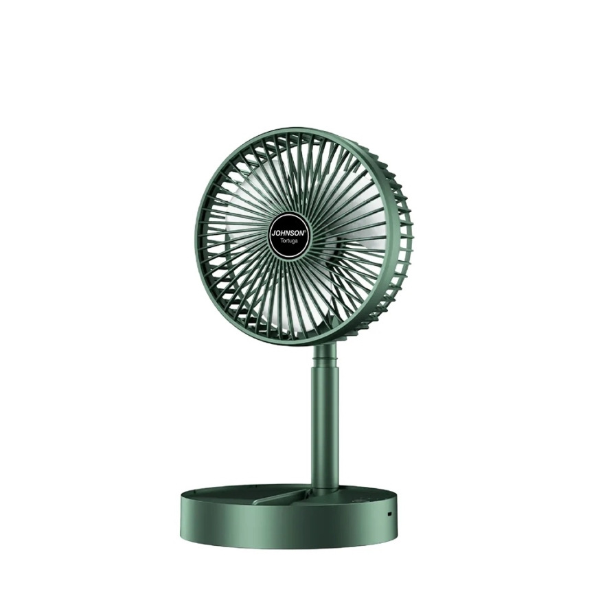 JOHNSON - TORTUGA újratölthető asztali ventilátor 5W/3,7V 1200 mAh átmérő 16,5 cm zöld