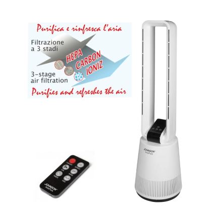 JOHNSON - Ventilátor légtisztítóval és HEPA szűrővel ARIA PURA 90W/230V fehér + távirányító