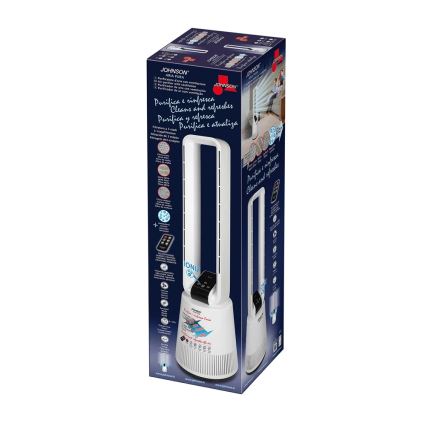 JOHNSON - Ventilátor légtisztítóval és HEPA szűrővel ARIA PURA 90W/230V fehér + távirányító