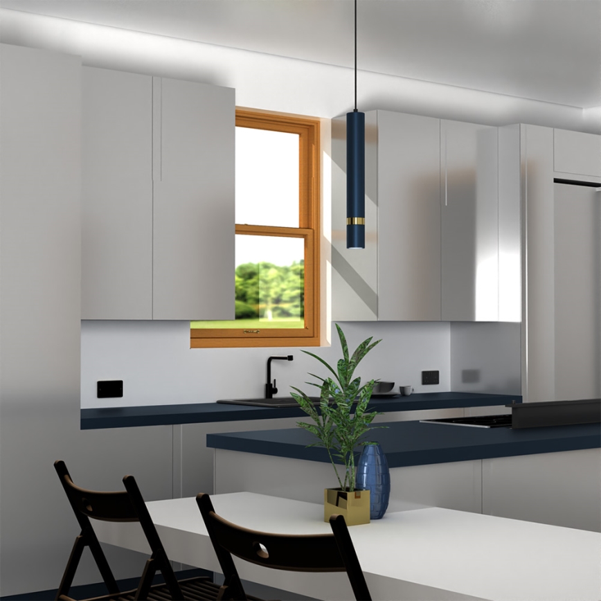 JOKER kábeles csillár 1xGU10/25W/230V kék/arany