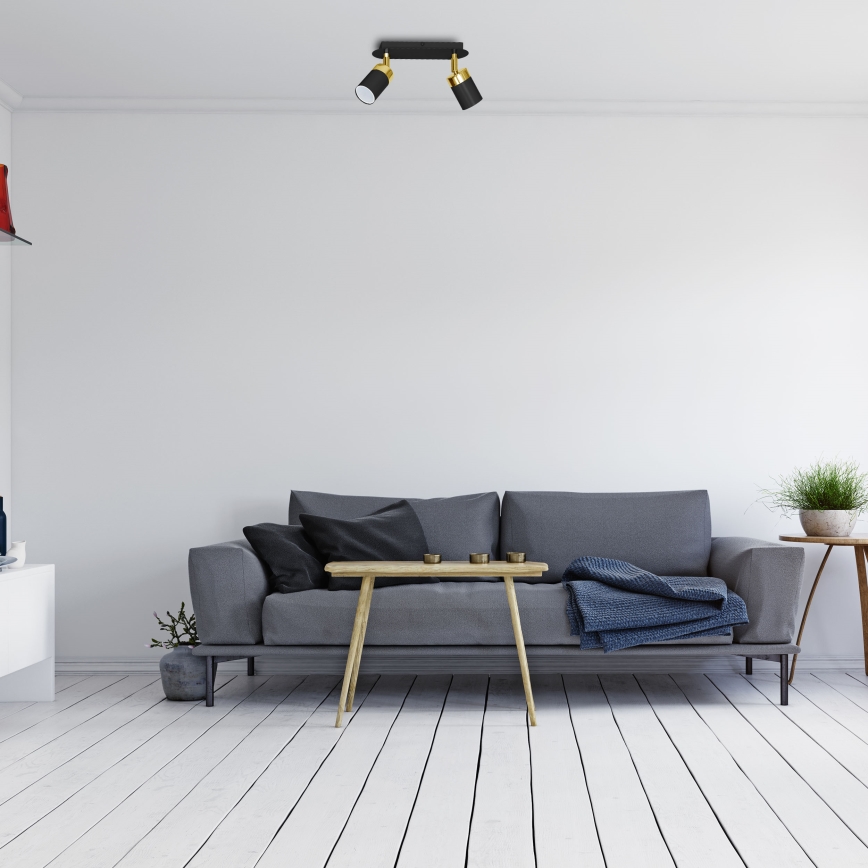 JOKER spotlámpa 2xGU10/25W/230V fekete/arany