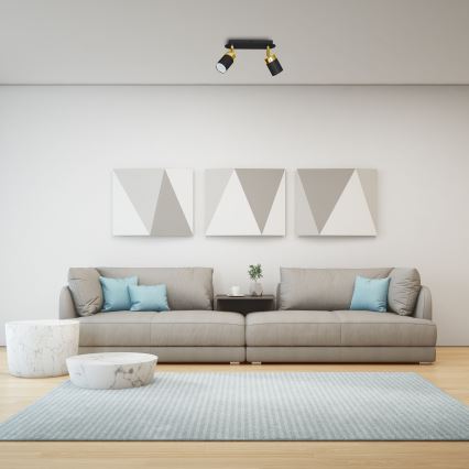 JOKER spotlámpa 2xGU10/25W/230V fekete/arany