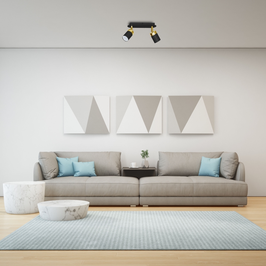 JOKER spotlámpa 2xGU10/25W/230V fekete/arany