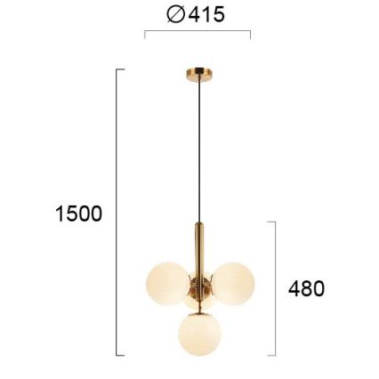 JOLIN kábeles csillár 4xG9/5W/230V arany
