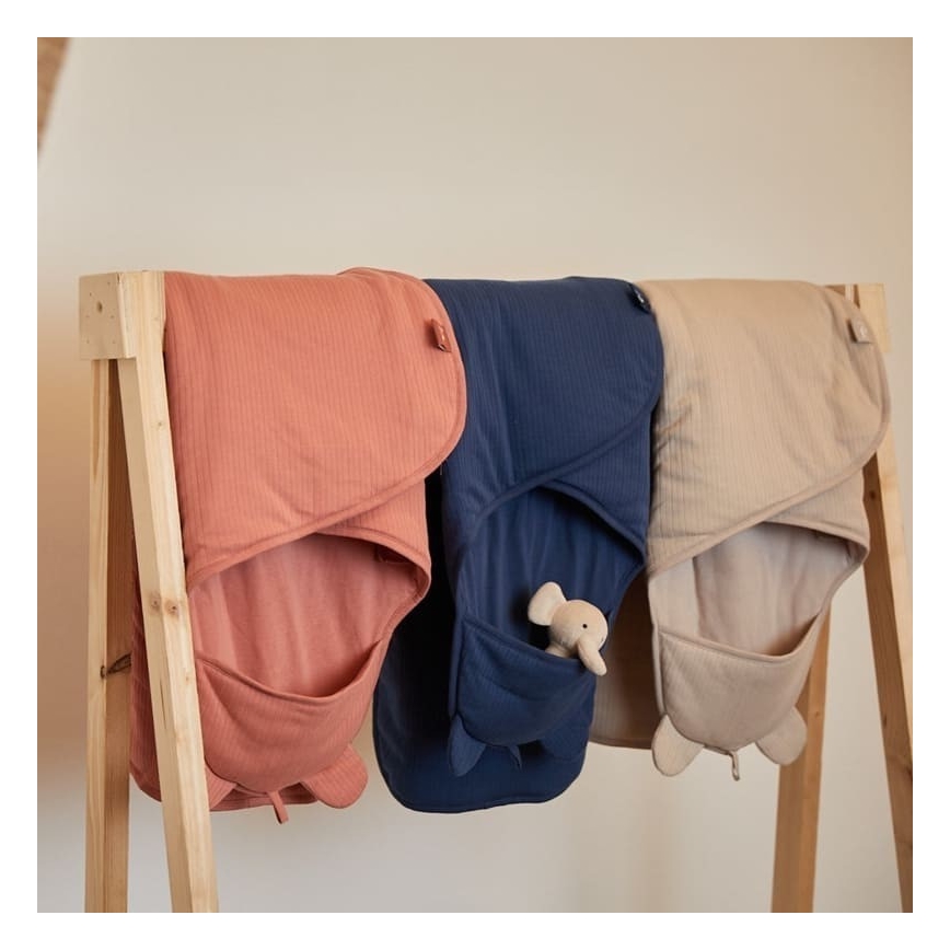 Jollein - Pamut pelenkás takaró BASIC STRIPE 100x105 cm Jeans Blue