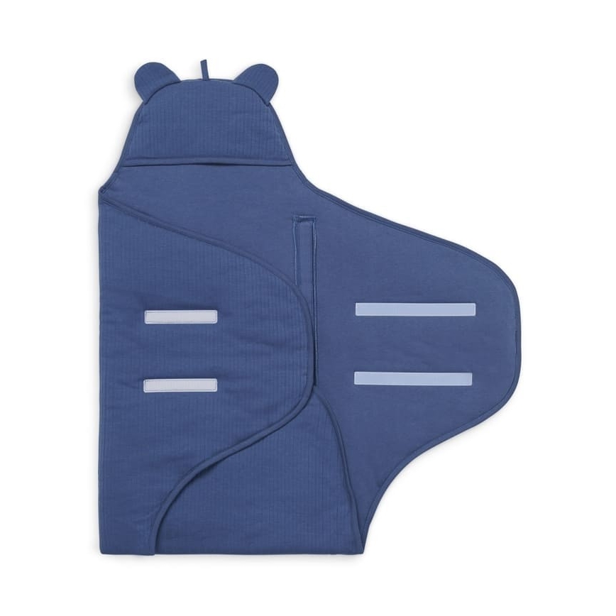 Jollein - Pamut pelenkás takaró BASIC STRIPE 100x105 cm Jeans Blue