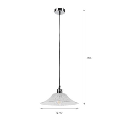 JULL függeszték kábellel 1xE27/15W/230V fényes króm/átlátszó