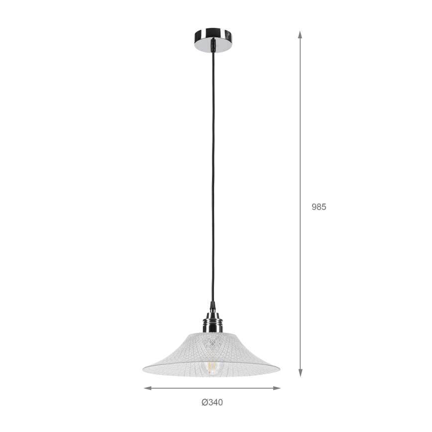 JULL függeszték kábellel 1xE27/15W/230V fényes króm/átlátszó