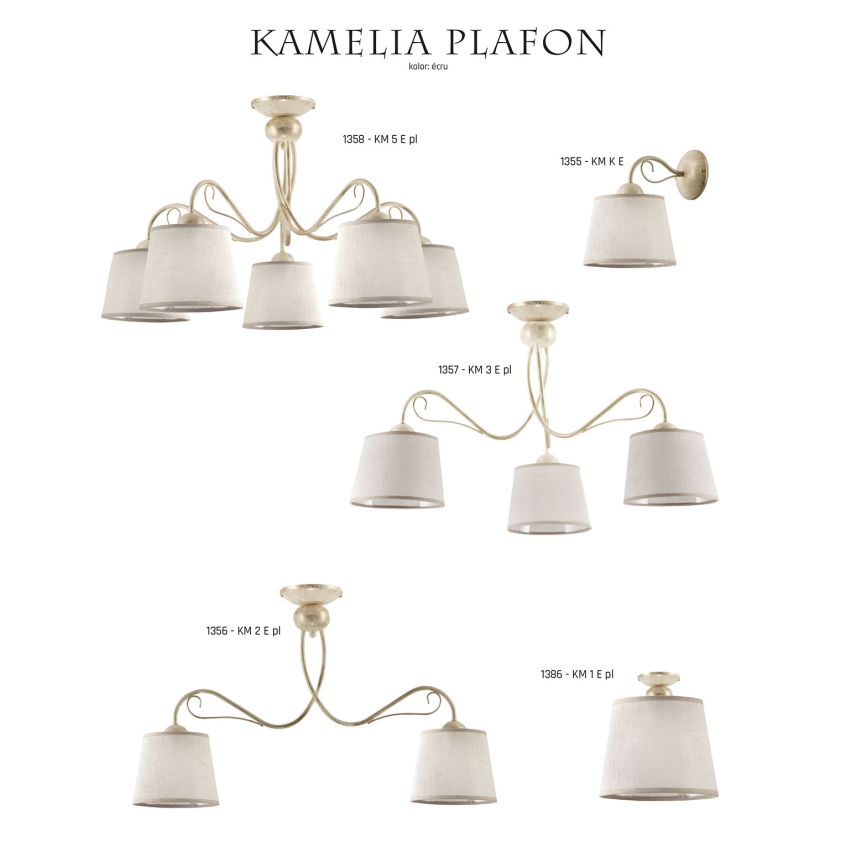 Jupiter 1358 - KM 5 PE - Mennyezeti lámpa KAMELIA 5xE27/60W/230V