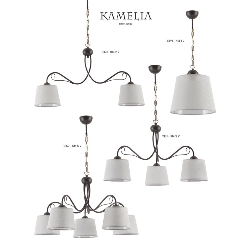 Jupiter 1360 - KM 2 V - Csillár láncon  KAMELIA 2xE27/60W/230V