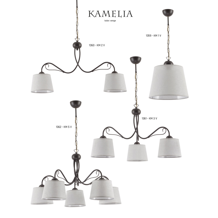 Jupiter 1361 - KM 3 V - Csillár láncon KAMELIA 3xE27/60W/230V