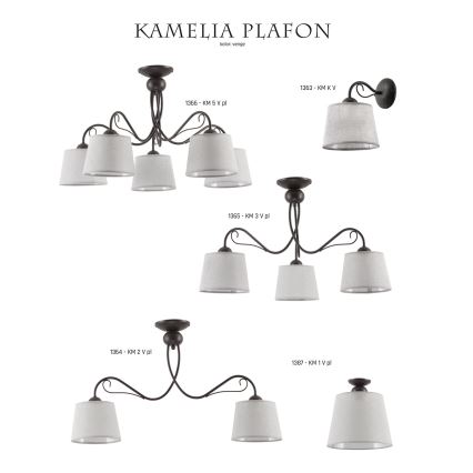 Jupiter 1365 - KM 3 PV - Mennyezeti lámpa KAMELIA 3xE27/60W/230V