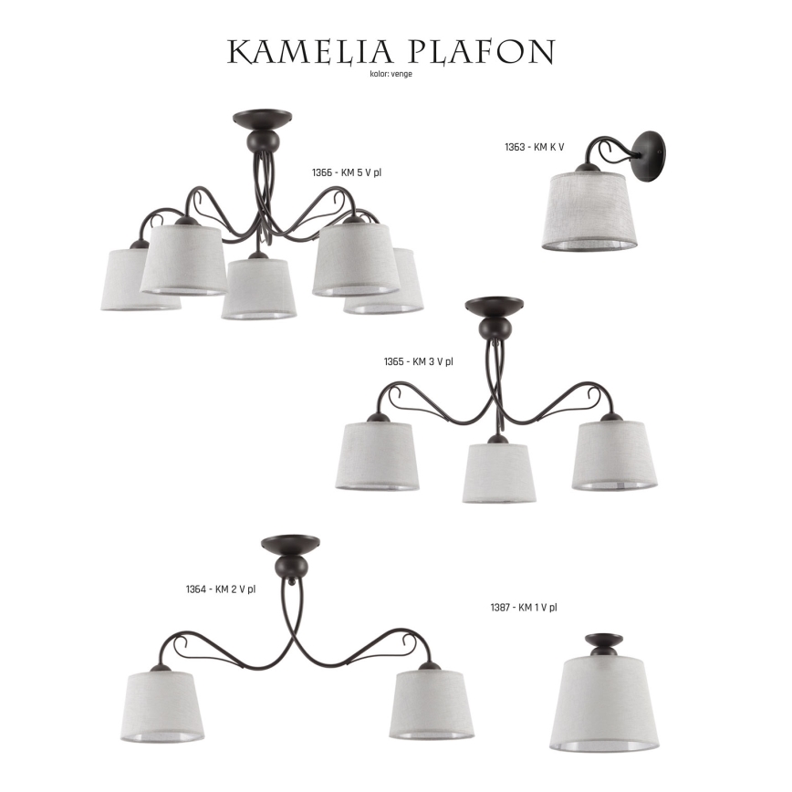 Jupiter 1365 - KM 3 PV - Mennyezeti lámpa KAMELIA 3xE27/60W/230V