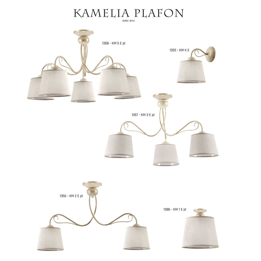 Jupiter 1386 - KM 1 PE - Mennyezeti lámpa KAMELIA 1xE27/60W/230V